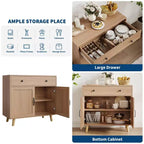 Buffet de Rangement avec Porte et Tiroir, Table de Bar, Meuble d'Appoint avec Rangement, Buffet pour Cuisine Salle à Manger Entrée