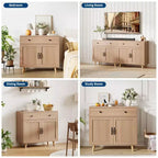 Buffet de Rangement avec Porte et Tiroir, Table de Bar, Meuble d'Appoint avec Rangement, Buffet pour Cuisine Salle à Manger Entrée