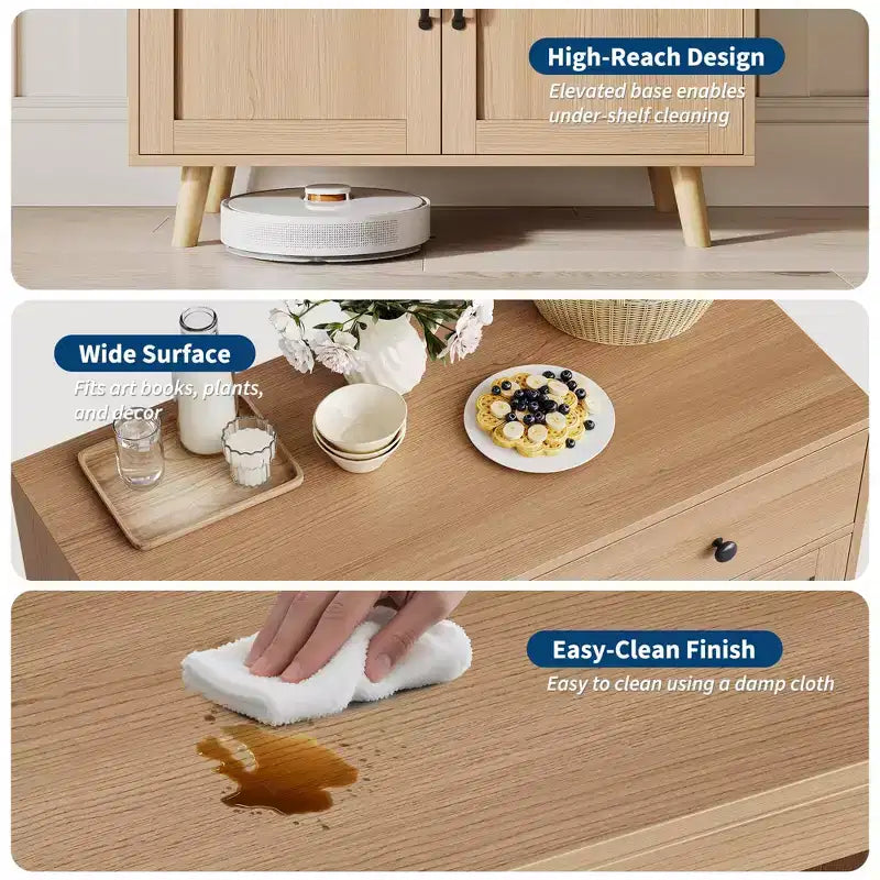 Buffet de Rangement avec Porte et Tiroir, Table de Bar, Meuble d'Appoint avec Rangement, Buffet pour Cuisine Salle à Manger Entrée