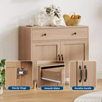Buffet de Rangement avec Porte et Tiroir, Table de Bar, Meuble d'Appoint avec Rangement, Buffet pour Cuisine Salle à Manger Entrée
