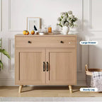 Buffet de Rangement avec Porte et Tiroir, Table de Bar, Meuble d'Appoint avec Rangement, Buffet pour Cuisine Salle à Manger Entrée