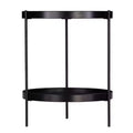 HomeRoots 24 Black Manufactured Wood And Iron Round End Table With Shelf