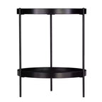 HomeRoots 24 Black Manufactured Wood And Iron Round End Table With Shelf