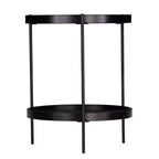 HomeRoots 24 Black Manufactured Wood And Iron Round End Table With Shelf