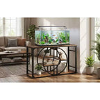 Meuble d'aquarium en métal de 208 à 284 litres avec prises électriques, support d'aquarium robuste avec armoire de rangement, convient pour terrarium de tortues/reptiles