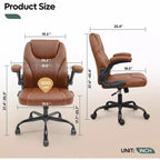 Chaise de bureau ergonomique Pinmoco avec coussin double couche, chaise de jeu avec roulettes et accoudoirs relevables, cuir PU