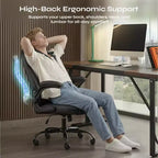 Chaise de bureau ergonomique Pinmoco avec coussin double couche, chaise de jeu avec roulettes et accoudoirs relevables, cuir PU