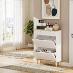 Meuble de rangement utilitaire autoportant FurnitureR avec portes battantes, meuble de rangement étroit et moderne pour chaussures, pour l'entrée, le salon, le couloir