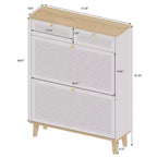 Meuble de rangement utilitaire autoportant FurnitureR avec portes battantes, meuble de rangement étroit et moderne pour chaussures, pour l'entrée, le salon, le couloir