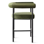 Lot de 2 tabourets de bar en velours hauteur comptoir, chaises de cuisine avec accoudoirs et dossier baquet rembourré de 24 pouces - Panipeachy