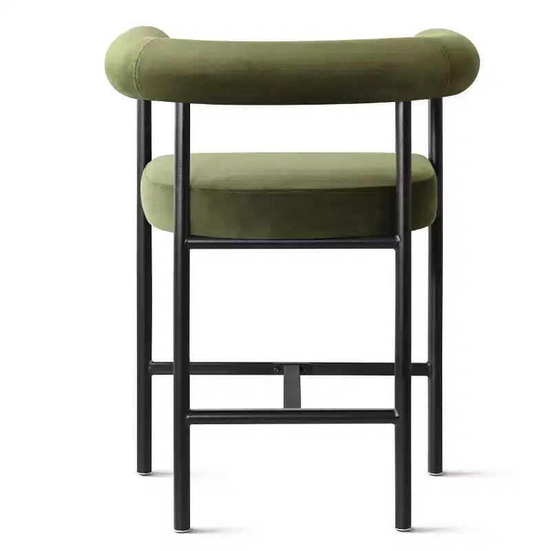 Lot de 2 tabourets de bar en velours hauteur comptoir, chaises de cuisine avec accoudoirs et dossier baquet rembourré de 24 pouces - Panipeachy