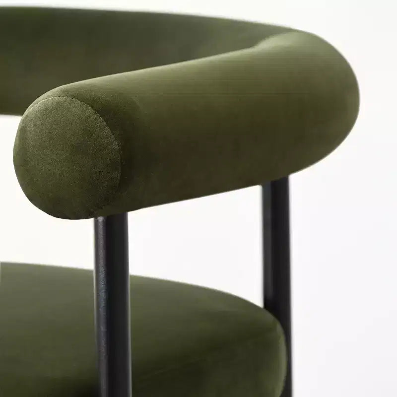 Lot de 2 tabourets de bar en velours hauteur comptoir, chaises de cuisine avec accoudoirs et dossier baquet rembourré de 24 pouces - Panipeachy