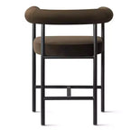Lot de 2 tabourets de bar en velours hauteur comptoir, chaises de cuisine avec accoudoirs et dossier baquet rembourré de 24 pouces - Panipeachy