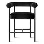 Lot de 2 tabourets de bar en velours hauteur comptoir, chaises de cuisine avec accoudoirs et dossier baquet rembourré de 24 pouces - Panipeachy
