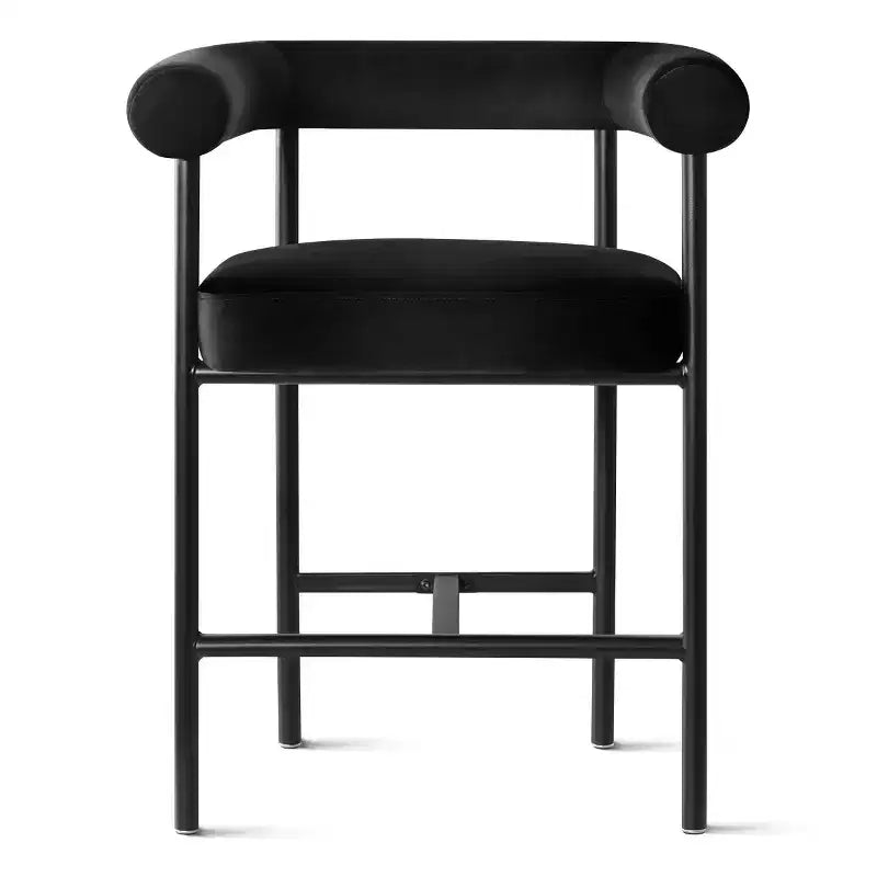 Lot de 2 tabourets de bar en velours hauteur comptoir, chaises de cuisine avec accoudoirs et dossier baquet rembourré de 24 pouces - Panipeachy