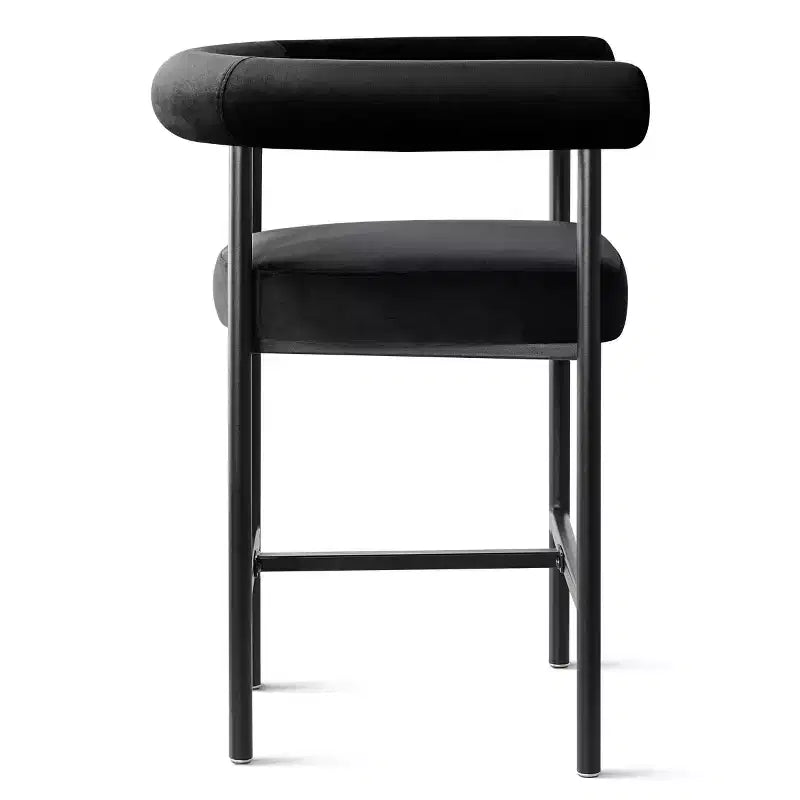 Lot de 2 tabourets de bar en velours hauteur comptoir, chaises de cuisine avec accoudoirs et dossier baquet rembourré de 24 pouces - Panipeachy