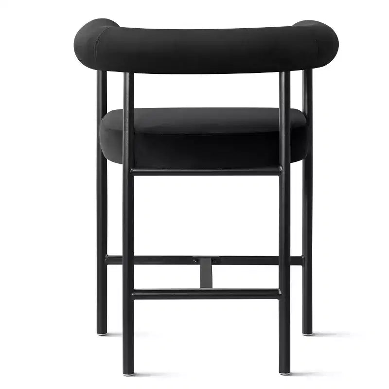 Lot de 2 tabourets de bar en velours hauteur comptoir, chaises de cuisine avec accoudoirs et dossier baquet rembourré de 24 pouces - Panipeachy