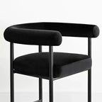 Lot de 2 tabourets de bar en velours hauteur comptoir, chaises de cuisine avec accoudoirs et dossier baquet rembourré de 24 pouces - Panipeachy