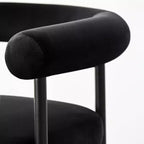 Lot de 2 tabourets de bar en velours hauteur comptoir, chaises de cuisine avec accoudoirs et dossier baquet rembourré de 24 pouces - Panipeachy