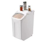 VIYET 4.5Gal/20L 1Pack Airtight Food Storage Container, Wheels & Measuring Cup for Rice Pet Food Grain Flour,white