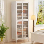 Bekrvio 71 Large Metal Shoe Cabinet with Doors, Adjustable Shelves, Shoe Closet Storage for Entryway Hallway Living Room