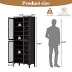 Bekrvio 71 Large Metal Shoe Cabinet with Doors, Adjustable Shelves, Shoe Closet Storage for Entryway Hallway Living Room