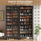 Bekrvio 71 Large Metal Shoe Cabinet with Doors, Adjustable Shelves, Shoe Closet Storage for Entryway Hallway Living Room