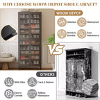 Bekrvio 71 Large Metal Shoe Cabinet with Doors, Adjustable Shelves, Shoe Closet Storage for Entryway Hallway Living Room