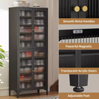 Bekrvio 71 Large Metal Shoe Cabinet with Doors, Adjustable Shelves, Shoe Closet Storage for Entryway Hallway Living Room