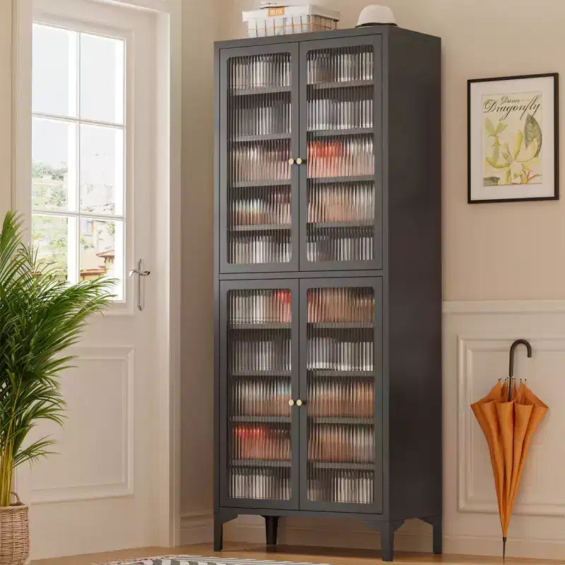 Bekrvio 71 Large Metal Shoe Cabinet with Doors, Adjustable Shelves, Shoe Closet Storage for Entryway Hallway Living Room