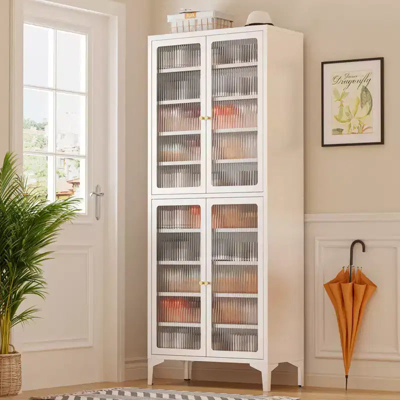 Bekrvio 71 Large Metal Shoe Cabinet with Doors, Adjustable Shelves, Shoe Closet Storage for Entryway Hallway Living Room