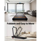 Tapis de course Walking Pad 4-en-1 avec inclinaison de 15 %, tapis de course pliable sous bureau pour la maison et le bureau, moteur silencieux de 2,5 CV