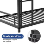 GDFStudio Ayaan Modern Metal Bunk Bed with Safety Guardrail and Ladder Design