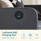 Canapé de salon moderne TYBOATLE avec port de chargement USB, canapé rembourré de style Mid-Century avec inclinaison ergonomique à 105° et ressorts ensachés de soutien
