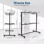 GustoWave Chariot de Rangement Pliant pour Chaises, Capacité de 360 kg, Chariot de Transport pour 84 Chaises ou 12 Tables et 42 Chaises, avec Roues en Caoutchouc et Housse de Protection contre les Intempéries