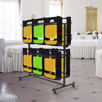 GustoWave Chariot de Rangement Pliant pour Chaises, Capacité de 360 kg, Chariot de Transport pour 84 Chaises ou 12 Tables et 42 Chaises, avec Roues en Caoutchouc et Housse de Protection contre les Intempéries