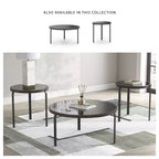 Signature Design by Ashley Dorylin Occasional Table Set, Coffee Table and 2 End Tables, Black Metal and Glass