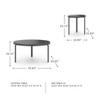 Signature Design by Ashley Dorylin Occasional Table Set, Coffee Table and 2 End Tables, Black Metal and Glass