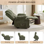 Oversized Power Lift Recliner Chair for Elderly,135Adjustable Lay Flat Lift Chair Electric Recliner Chairs, 2 Cup Holders and Stand Assist
