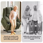 Oversized Power Lift Recliner Chair for Elderly,135Adjustable Lay Flat Lift Chair Electric Recliner Chairs, 2 Cup Holders and Stand Assist