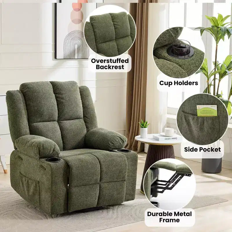 Oversized Power Lift Recliner Chair for Elderly,135Adjustable Lay Flat Lift Chair Electric Recliner Chairs, 2 Cup Holders and Stand Assist