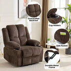 Oversized Power Lift Recliner Chair for Elderly,135Adjustable Lay Flat Lift Chair Electric Recliner Chairs, 2 Cup Holders and Stand Assist