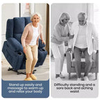 Oversized Power Lift Recliner Chair for Elderly,135Adjustable Lay Flat Lift Chair Electric Recliner Chairs, 2 Cup Holders and Stand Assist