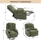 Oversized Power Lift Recliner Chair for Elderly,135Adjustable Lay Flat Lift Chair Electric Recliner Chairs, 2 Cup Holders and Stand Assist