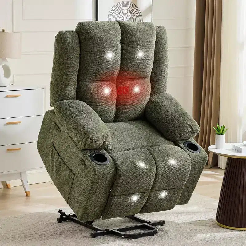 Oversized Power Lift Recliner Chair for Elderly,135Adjustable Lay Flat Lift Chair Electric Recliner Chairs, 2 Cup Holders and Stand Assist