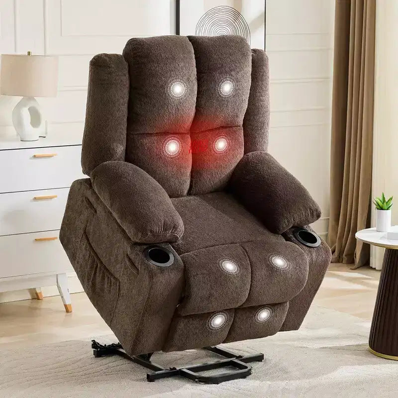 Oversized Power Lift Recliner Chair for Elderly,135Adjustable Lay Flat Lift Chair Electric Recliner Chairs, 2 Cup Holders and Stand Assist