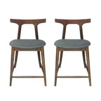 Christopher Knight Home Wanda Mid-Century Modern Rubberwood Upholstered Counter Stools (Set of 2)
