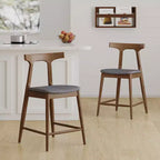 Christopher Knight Home Wanda Mid-Century Modern Rubberwood Upholstered Counter Stools (Set of 2)