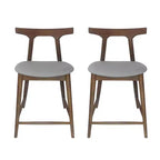 Christopher Knight Home Wanda Mid-Century Modern Rubberwood Upholstered Counter Stools (Set of 2)