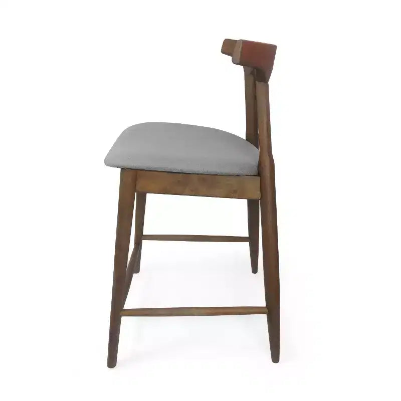 Christopher Knight Home Wanda Mid-Century Modern Rubberwood Upholstered Counter Stools (Set of 2)